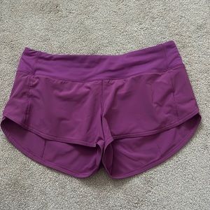 Purple plum lululemon speed up 2.5 inch shorts